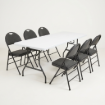 Image de Ensemble table 6 pieds + 6 chaises pliantes en location
